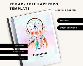 Fantastisk skärmsläckarmall för sömn för reMarkable Paper Pro - Anmärkningsvärd gåva - Sömnskärmskonst - Digital planerare - Mall för eInk-surfplatta