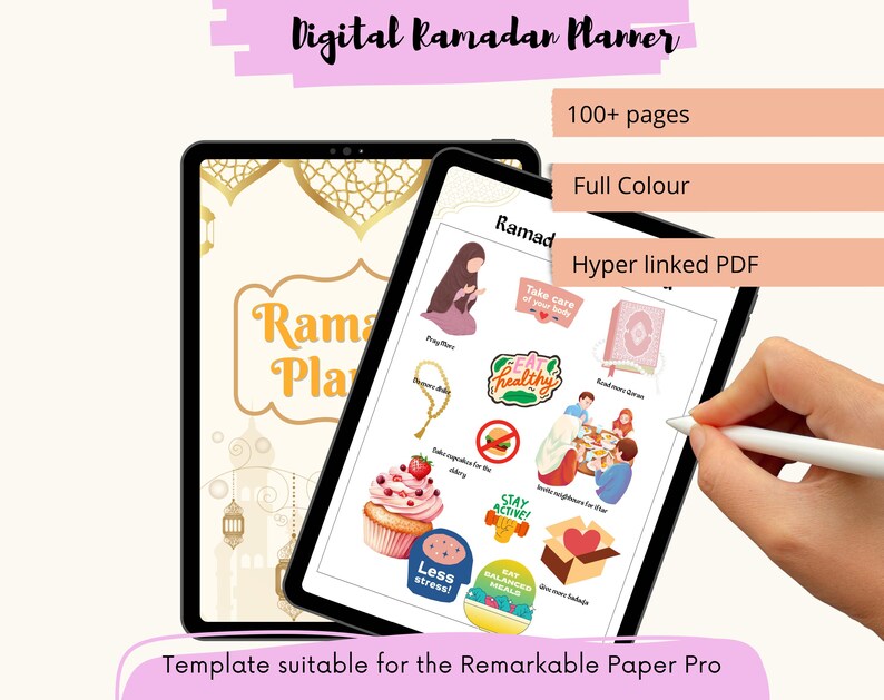 Interactive Ramadan planner for reMarkable Paper Pro