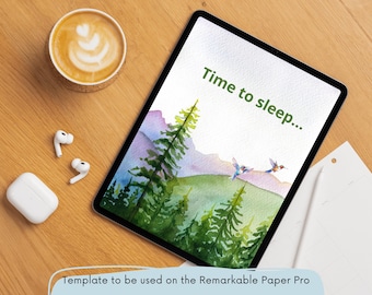 Sömnskärm – Minimalistisk konstmall för reMarkable Paper Pro & reMarkable 3 – eInk-surfplatta – För digital planerare – Surfplattatillbehör