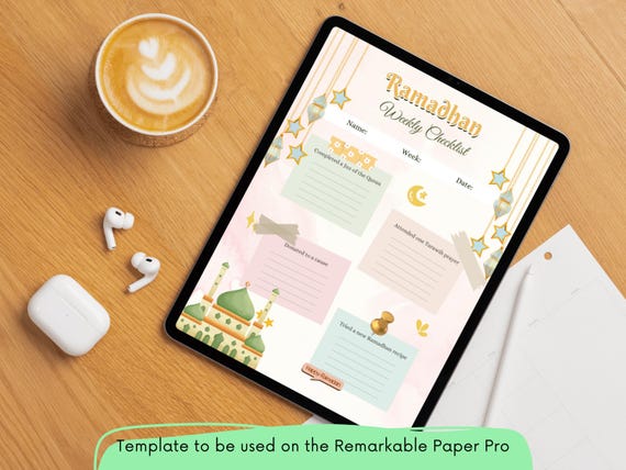 To do list Ramadan template for ReMarkable Paperpro and ReMarkable 3- Digital Planner- Islamic journal- Muslim planner- ReMarkable template