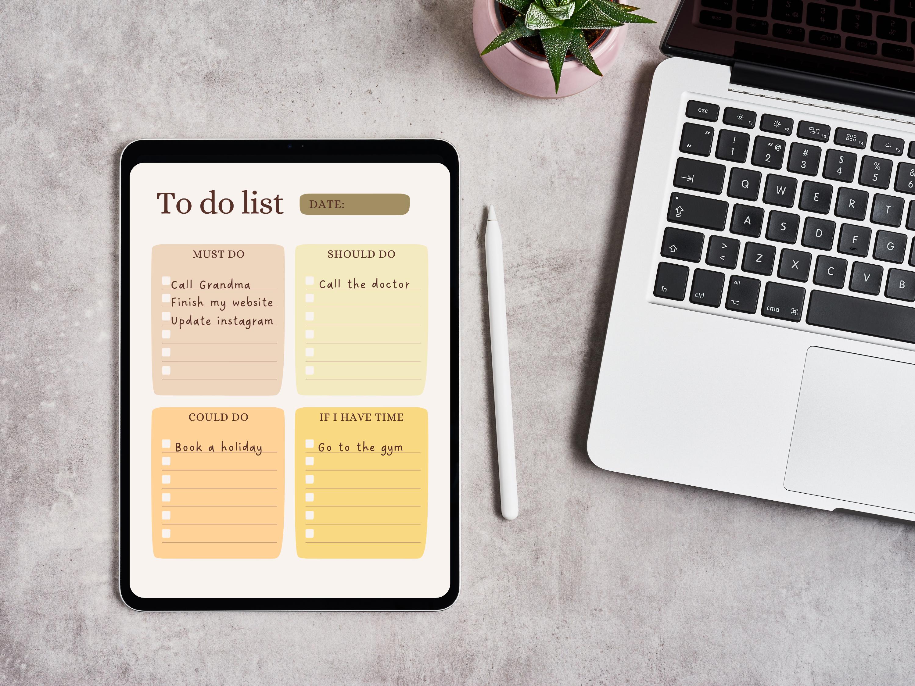 Full-color To- Do List Template for Remarkable Paper Pro- Digital ...