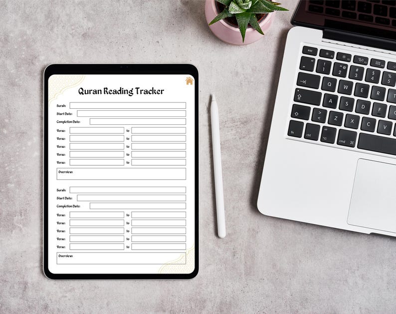Islamic planner layout on reMarkable 3 device