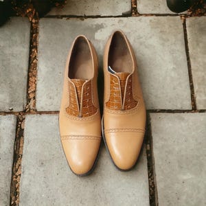 Handmade Leather Bespoke Oxford Men Light Tan Cap Toe Lace Up Shoes, Office Shoes, Party Shoes, Wedding Shoes