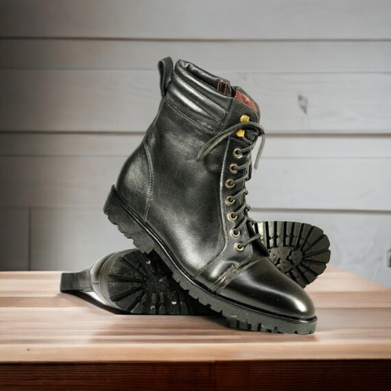 Handmade Suede Leather Bespoke Black Colour Ankle High Men