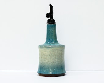 Handmade Stoneware Olive Oil Bottle – Ceramic Cruet