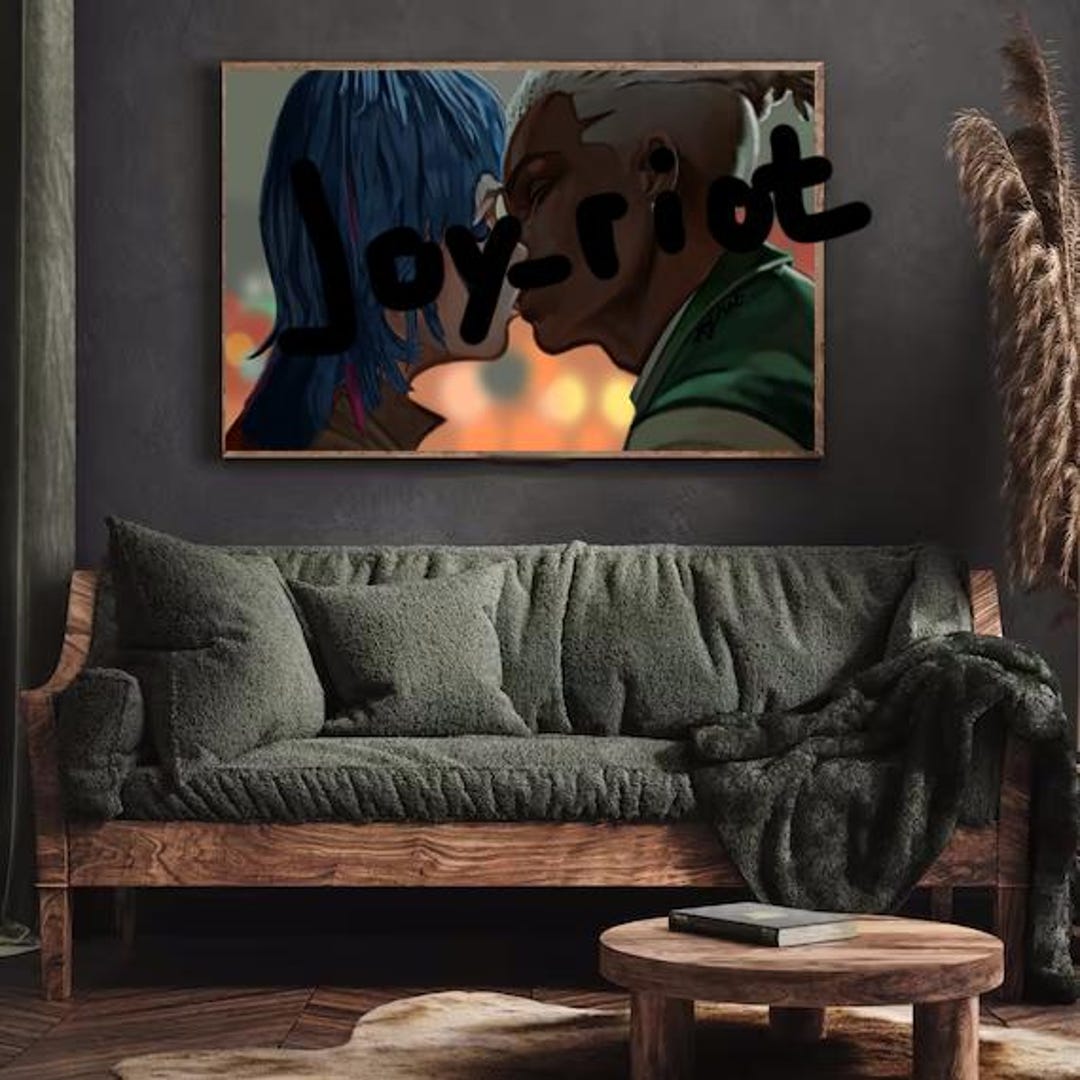 Powder and Ekko Arcane Kissing Art Recreation Digital Print Without ...