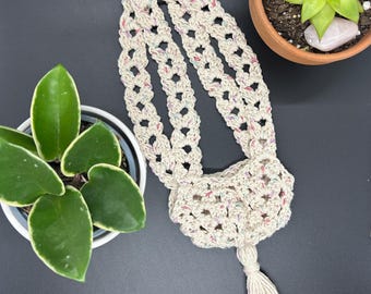 Handmade Hanging Crochet Plant Holder – Fits 5” Pot