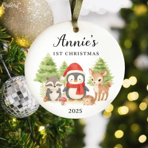 Baby&#39;s First Christmas Ornament 2025, Personalized Baby Boy Ornament, Custom First Christmas Keepsake, Newborn Holiday Gift for Baby Boy