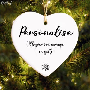 Custom Text Ceramic Heart Ornament - Personalized Hanging Heart Gift with Your Message - Valentine’s Day Keepsake - Romantic Gift 2025