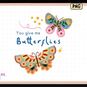 Vous me donnez des papillons, des cliparts numériques, un papillon fantaisiste au format PNG pour travaux manuels, cartes, Saint-Valentin, et plus