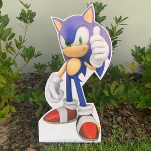 2 accesorios de decoración de fiesta de Sonic, 2 recortes
