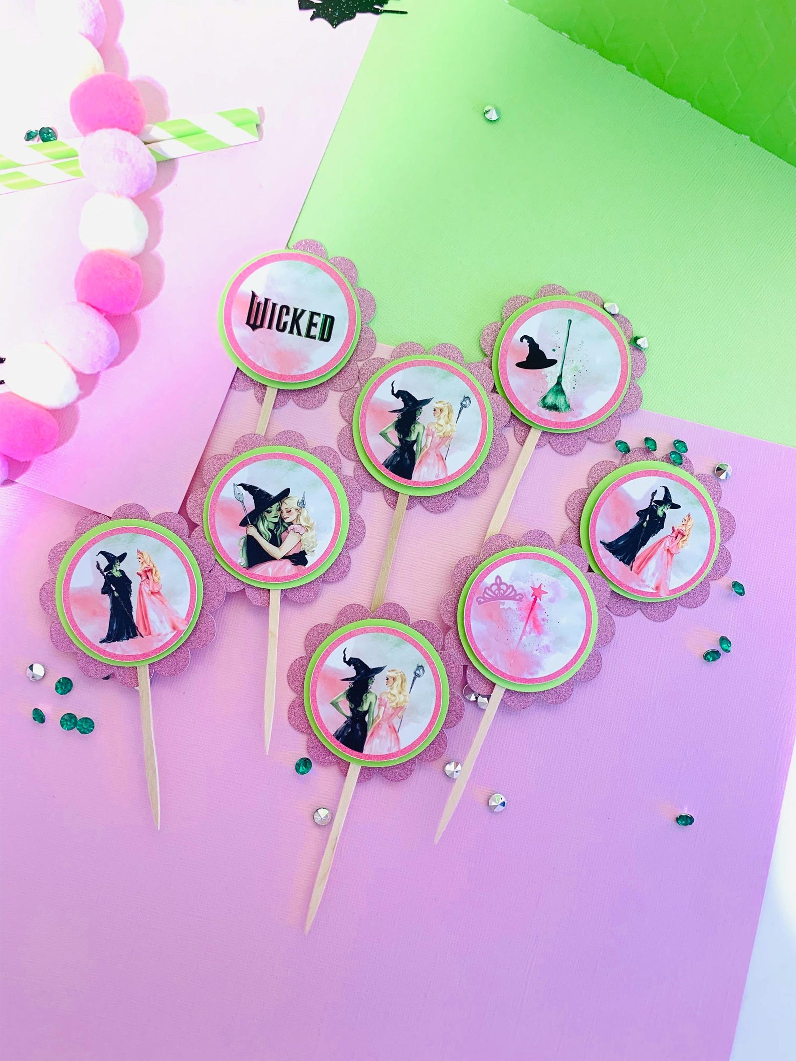 Wicked Movie Mini Cupcake Topper, Wicked Party, Wicked Decor, Wicked ...