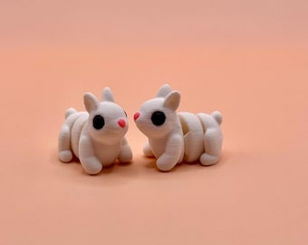 Articulated Bunny Fidget Toy – 3D Printed Desk Toy for Kids & Adults – Cute Stress Relief Gift, Party Favor, Easter Basket Filler (Age 3+)