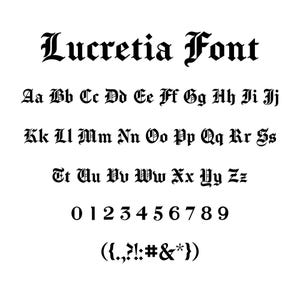 Lucretia Font TTF, SVG, PNG - Letters and Numbers, English Fonts, Cricut Fonts, Canva Fonts, Old English Font