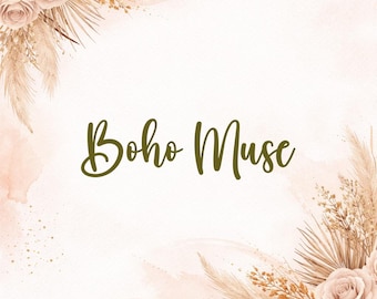 Boho Muse Handwritten Font | Modern Boho Script Font for Branding, Wedding, Quotes, Social Media | Commercial Use