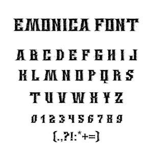 Emonica Font TTF, SVG, PNG - Letters and Numbers, English Fonts, Cricut Fonts, Canva Fonts, Old English Font