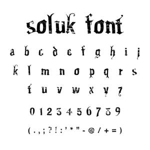 Soluk Font TTF, SVG, PNG - Letters and Numbers, English Fonts, Cricut Fonts, Canva Fonts, Old English Font