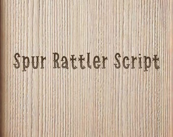 Spur Rattler Script Font – Vintage Western Handwritten Typeface, Rustic Cowboy Logo & Signage Font