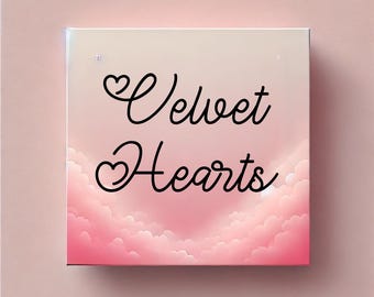 Velvet Hearts Font - Handwritten Script, Romantic Valentine Letters, Heart Swashes, TTF/SVG/PNG, Canva & Cricut Font