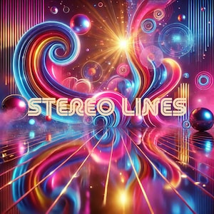 Stereo Lines Retro Font – Neon Groovy 70s Line Art Typeface, Psychedelic Swirl Display Font, Colorful Retro Wave Lettering for Posters&Logos