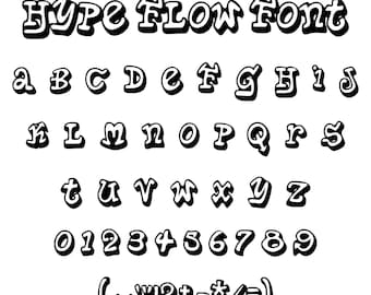 Hype Flow Font – Bold Graffiti Style | PNG, SVG, TTF | Street Art Script for Cricut & Canva