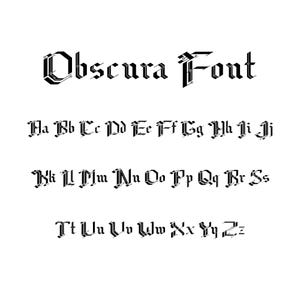 Obscura Font TTF, SVG, PNG - Letters and Numbers, English Fonts, Cricut Fonts, Canva Fonts, Old English Font