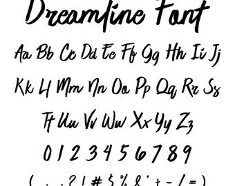 Dreamline Font PNG, SVG, TTF - Letters and Numbers, Script Font, Cricut Font, Canva Font, Handwritten Font