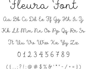 Fleura Font PNG, SVG, TTF - Letters and Numbers, Script Font, Cricut Font, Canva Font, Handwritten Font