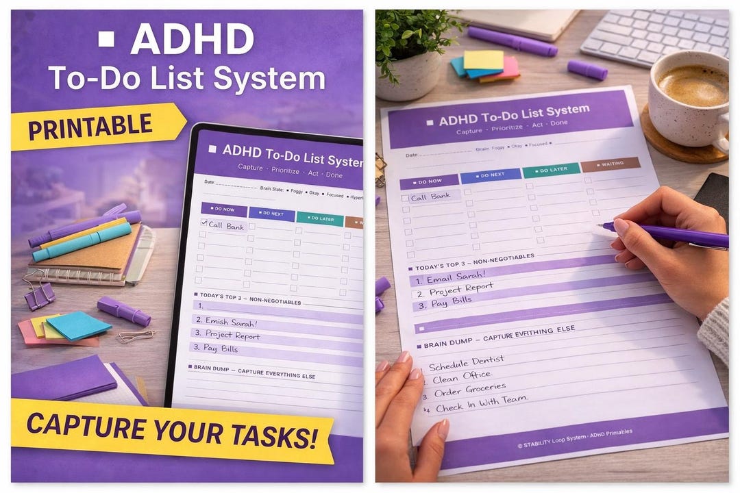 ADHD To-do List System | Prioritized Task Manager, Productivity ...