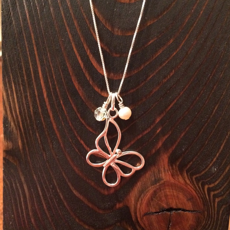 Sterling butterfly necklace