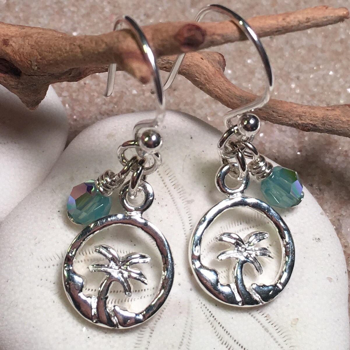 Sterling silver clearance palm tree earrings