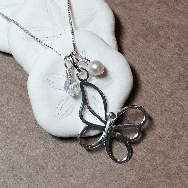 Sterling butterfly necklace