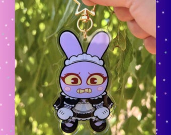 The Amazing Digital Circus Jax Maid Outfit Dangling Keychain