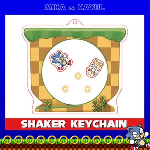 Sonic and Tails Loop de Loop Shaker Keychain