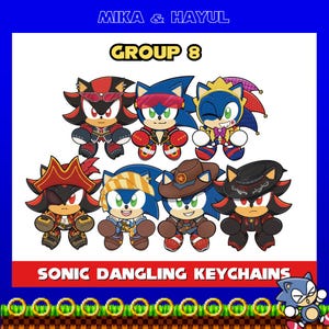 Llavero acrílico colgante de Sonic y Shadow: Forajido, Bufón, Ídolo, Pirata, Capitán
