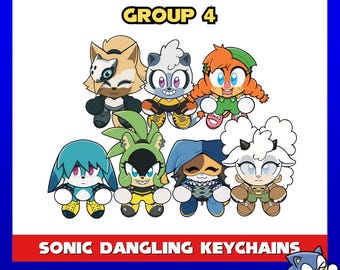 Sonic and Friends Dangling Acrylic Keychain: IDW Surge, Kit, Tangle, Whisper, Belle, Lunar, Lanolin