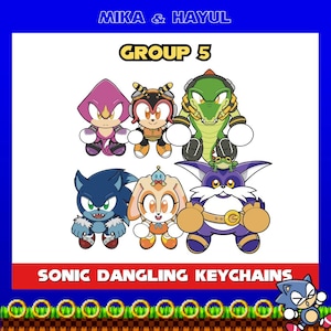 Sonic Dangling Acrylic Keychain: Werehog, Vector, Espio, Charmy, Cream, Big and Froggy