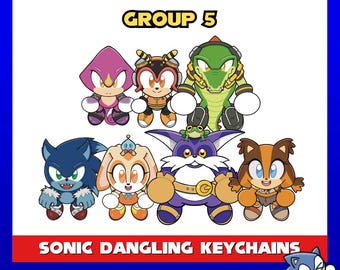 Sonic and Friends Dangling Acrylic Keychain: Werehog, Cream, Big, Sticks, Vector, Espio, Charmy,