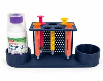 Children's Medicine Organizer | Oral Syringe Holder | 3D Printed Nursery Organization