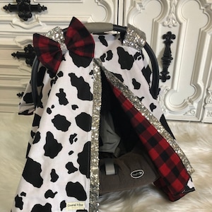 cowprint car seat canopy