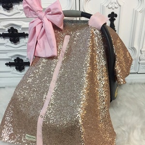gold sparkle car seat canopy