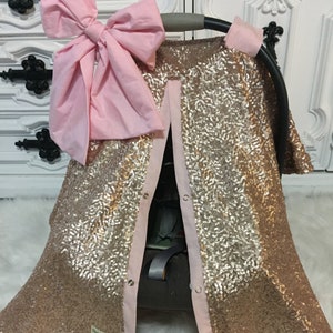 CAR SEAT COVER / car seat canopy / nursing cover / carseat cover / carseat canopy / ooak / sequin / infant car seat cover / gold / sparkle
