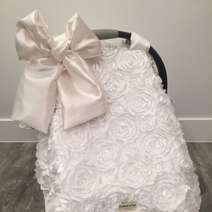 CAR SEAT COVER / car seat canopy / nursing cover / carseat cover / carseat canopy / infant car seat cover / rosette / girly /baby  blessing
