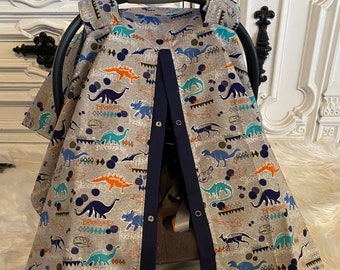 Dinosaur car seat canopy/ car seat cover / nursing cover / carseat canopy / carseat cover