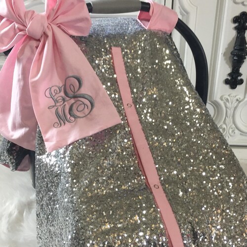 Silver Sparkle Car Seat Canopy / Carseat Cover / Carseat Etsy
