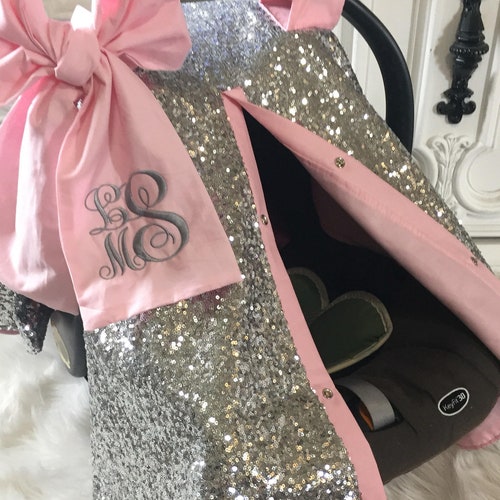 Silver Sparkle Car Seat Canopy / Carseat Cover / Carseat Etsy