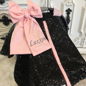 black sequin car seat canopy