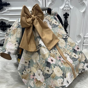 Car seat canopy , floral car seat cover image 1