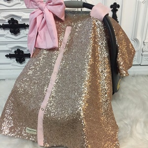 CAR SEAT COVER / car seat canopy / nursing cover / carseat cover / carseat canopy / ooak / sequin / infant car seat cover / gold / sparkle