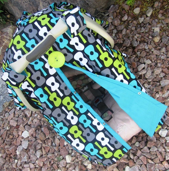 Guitar car seat canopy  / car seat canopy / carseat canopy / nursing cover / unisex / boy / guitar